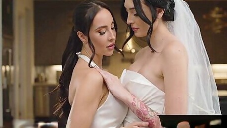 Sensual Romantic First Fuck For Lesbian Newlyweds Charlotte Sins And Melissa Stratton!