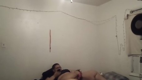 catches chubby teen 18+ getting high and masturbating