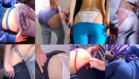 COMPILATION PANTS DOWN CUM - YOGA PANTS LEGGINGS JEANS TROUSERS - VISIBLE PANTY LINES