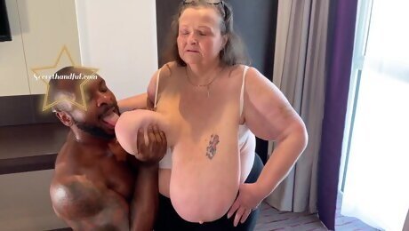 Granny with huge natural boobs IR horny porn video