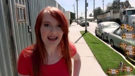 Slutty redhead teen Krystal Orchid fucked by a fat wiener